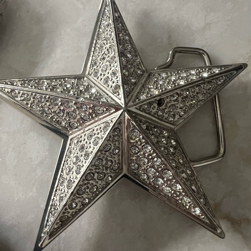 Silver Rhinestone Belt Buckles Set - Picture 4 of 6